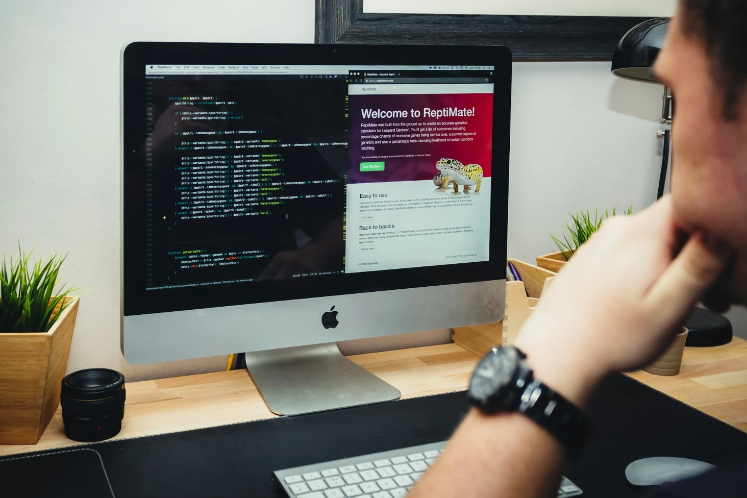 developer working on a imac